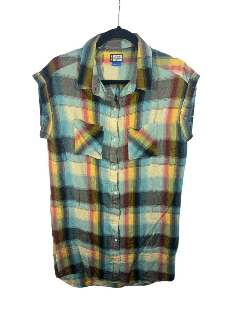 Kavu Dress Womens Medium Shirt Dress Short Sleeve Tunic Lightweight Summer